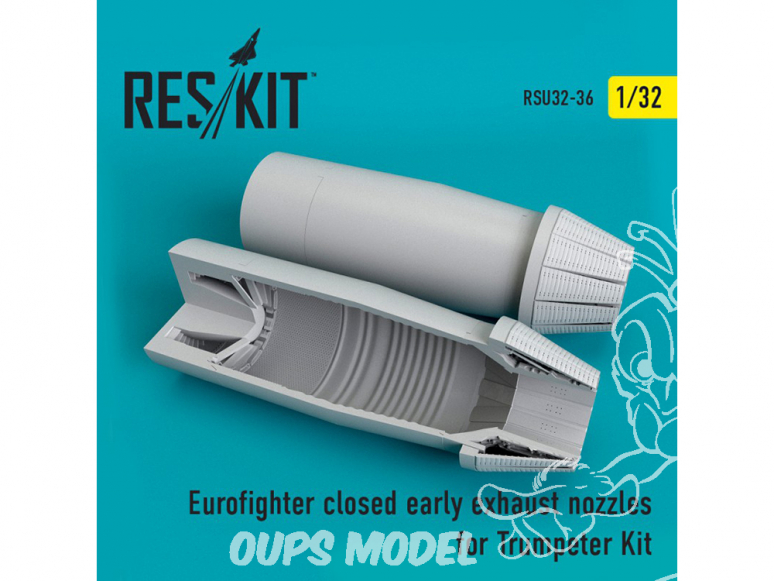 ResKit kit d'amelioration avion RSU32-0036 Tuyère fermée Eurofighter (early type) pour Trumpeter 1/32