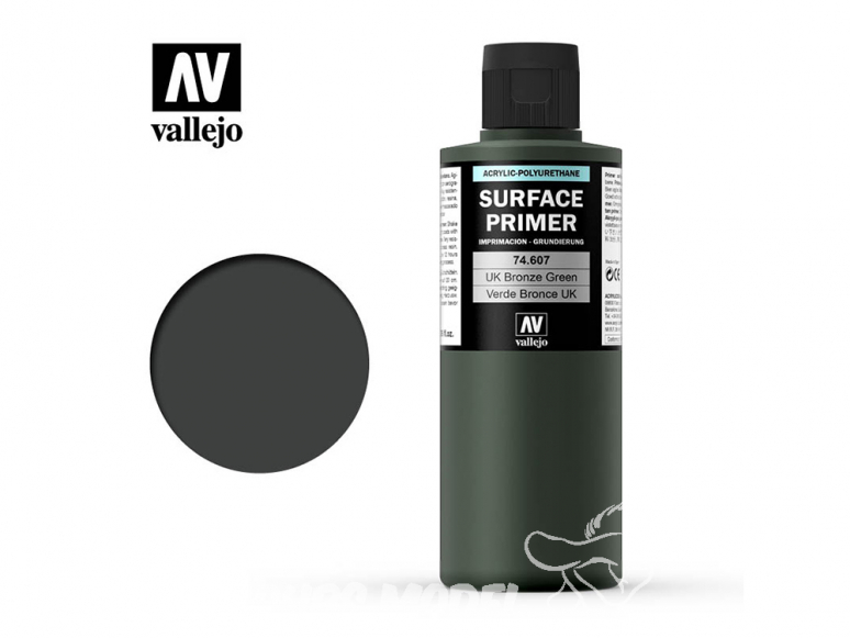 Vallejo Surface Primer 74.607 Appret acrylique Polyuréthane Vert Bronze UK 200ml