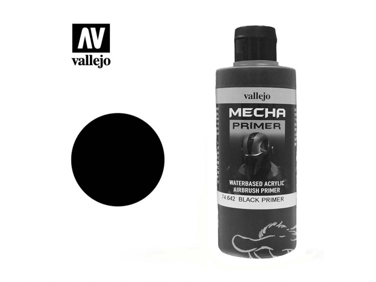 Vallejo Peinture Acrylique Couleurs Mechas 74.642 Mecha Surface Primer Noir (200ml)