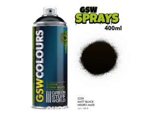 Green Stuff 505894 Apprêts bombe Noir mat 400ml