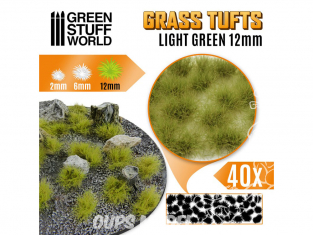 Green Stuff 501666 Touffes d'herbe XL 12mm Auto-Adhésif VERT CLAIR