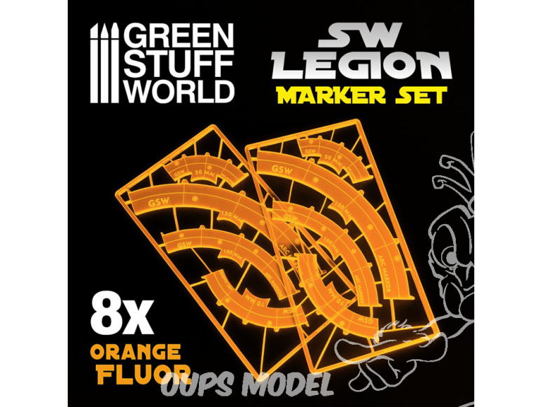 Green Stuff 502342 Marqueurs de ligne de tir (Legion) Orange fluo