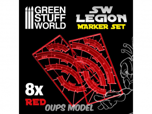 Green Stuff 502366 Marqueurs de ligne de tir (Legion) Rouge