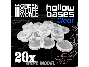 Green Stuff 504117 Socles en plastique transparents avec creux 32mm