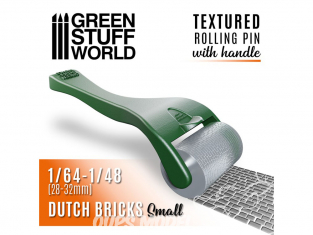 Green Stuff 509885 Rouleau texturé avec poignée petites BRIQUES hollandaise (28-32mm) 1/64-1/48