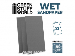 Green Stuff 502038 Papier de verre humide et waterproof 180x90mm Grain 1200