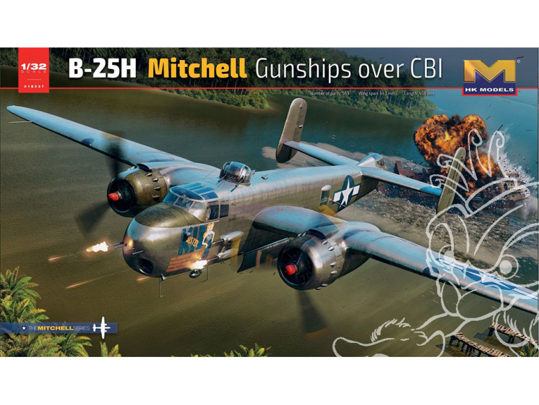 HK Models maquette avion 01E037 B-25H Mitchell Gunships over CBI 1/32