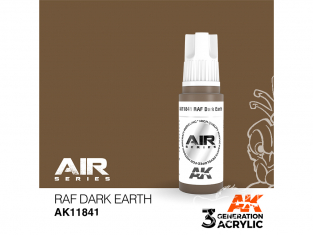 Ak interactive peinture acrylique 3G AK11841 RAF Dark Earth - Terre foncée 17ml AIR