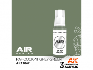 Ak interactive peinture acrylique 3G AK11847 RAF Cokcpit grey-green - Gris vert Cockpit 17ml AIR