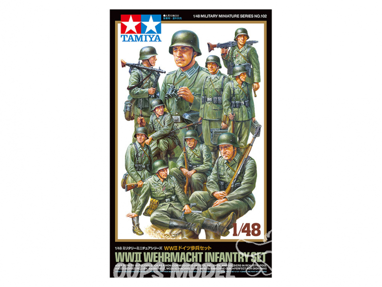 TAMIYA maquette militaire 32602 Infanterie Wehrmacht Milieu WWII 1/48