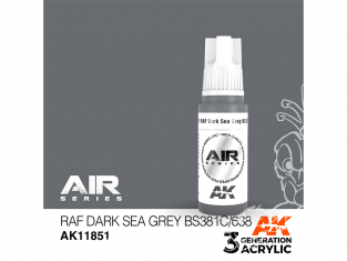 Ak interactive peinture acrylique 3G AK11851 RAF Dark Sea Grey BS381C/638 - Gris mer foncé 17ml AIR