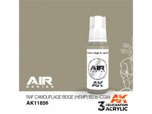 Ak interactive peinture acrylique 3G AK11856 RAF Camouflage beige (HEMP) BS381C/389 - Beige camouflage chanvre 17ml AIR