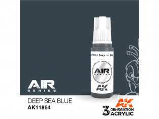 Ak interactive peinture acrylique 3G AK11864 Deep sea blue - Bleu mer profond 17ml AIR