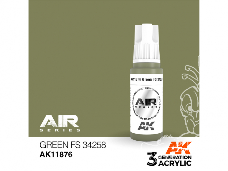 Ak interactive peinture acrylique 3G AK11876 Vert FS34258 17ml AIR