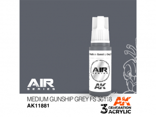 Ak interactive peinture acrylique 3G AK11881 Medium Gunship grey FS36118 - Gris moyen Gunship 17ml AIR