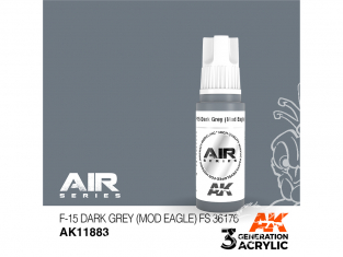 Ak interactive peinture acrylique 3G AK11883 F-15 Dark Grey (Mod eagle) FS36176 - Gris foncé 17ml AIR