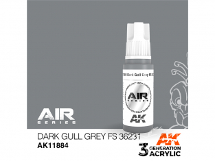 Ak interactive peinture acrylique 3G AK11884 Dark gull grey FS36231 - Gris mouette foncé 17ml AIR