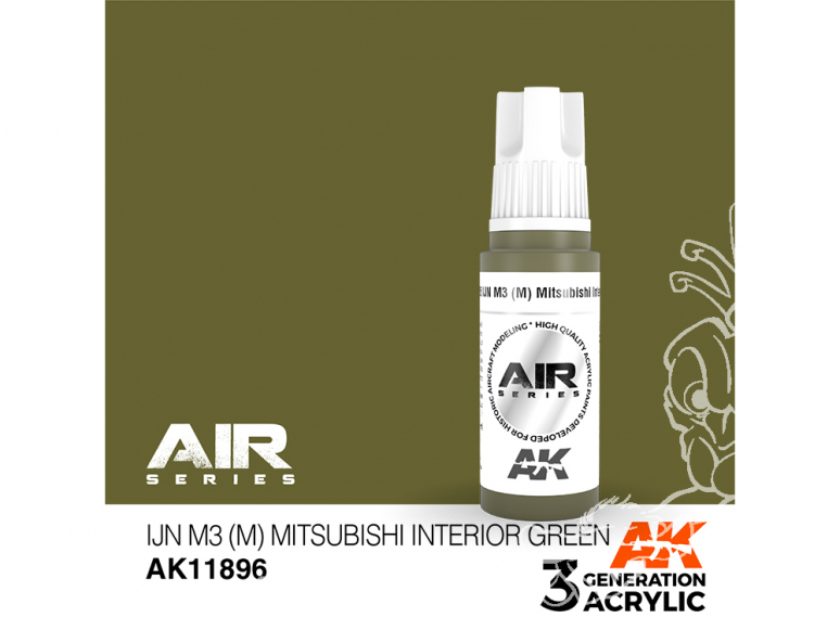 Ak interactive peinture acrylique 3G AK11896 IJN M3 (M) Vert intérieur Mitsubishi 17ml AIR