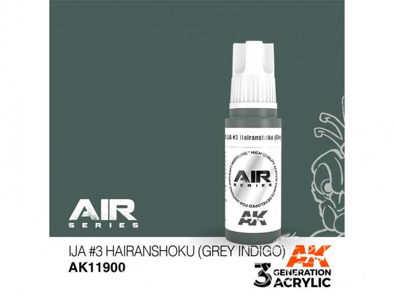 Ak interactive peinture acrylique 3G AK11900 IJA 3 Hairanshoku (Gris indigo) 17ml AIR