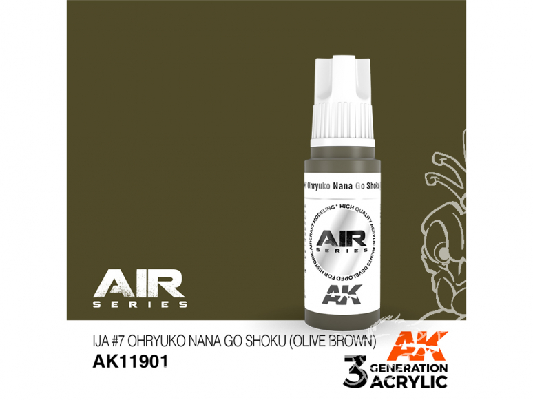 Ak interactive peinture acrylique 3G AK11901 IJA 7 Ohryuko NANA GO Shoku (Brun olive) 17ml AIR