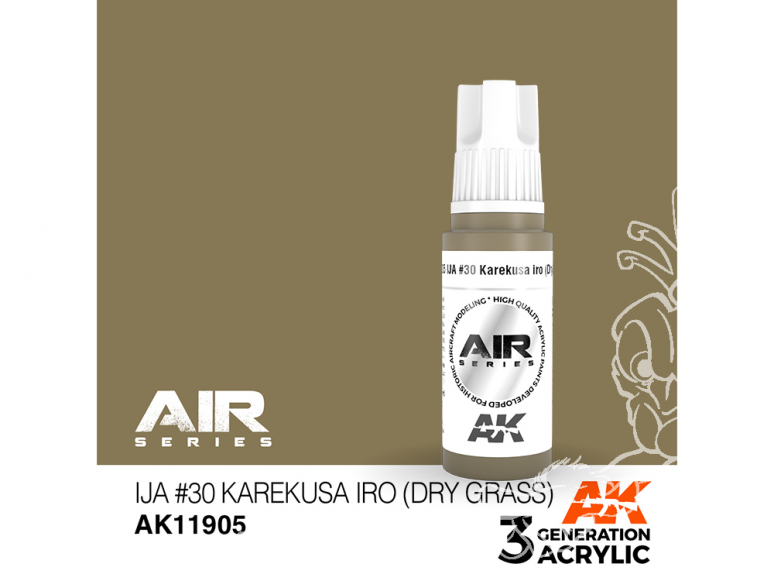 Ak interactive peinture acrylique 3G AK11905 IJA 30 Karekusa Iro (Herbe sèche) 17ml AIR