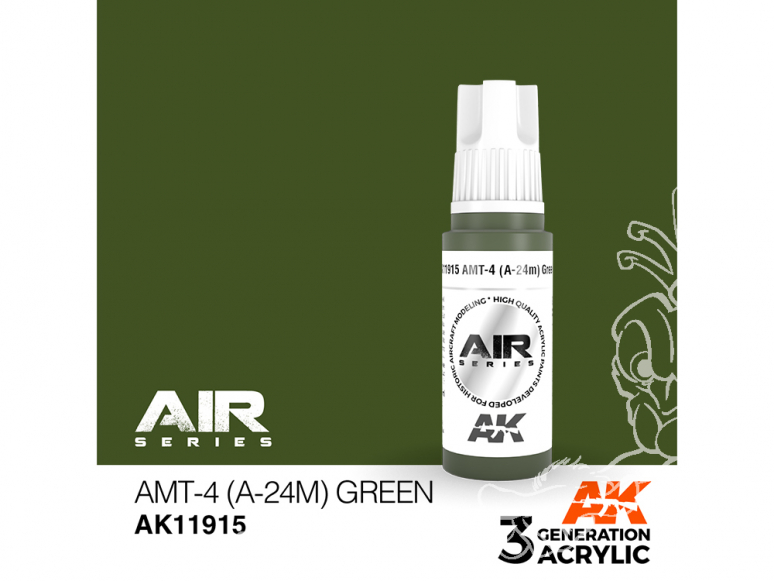 Ak interactive peinture acrylique 3G AK11915 AMT-4 (A-24M) Vert 17ml AIR