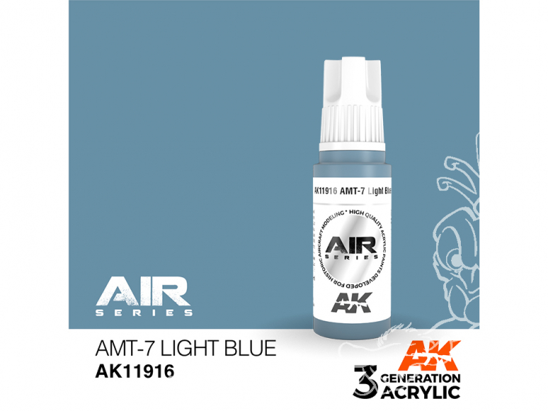 Ak interactive peinture acrylique 3G AK11916 AMT-7 Bleu clair 17ml AIR