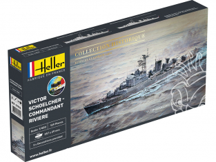 Heller maquette bateau 57015 STARTER KIT avisos-escorteur VICTOR SCHOELCHER COMMANDANT RIVIERE 1/400