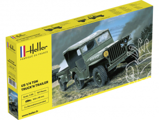 Heller maquette militaire 81105 Jeep avec remorque 1/35