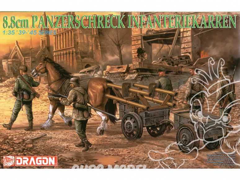 Dragon maquette militaire 6104 ensemble hippomobile 8,8cm Panzerschreck Infanterriekarren 1/35