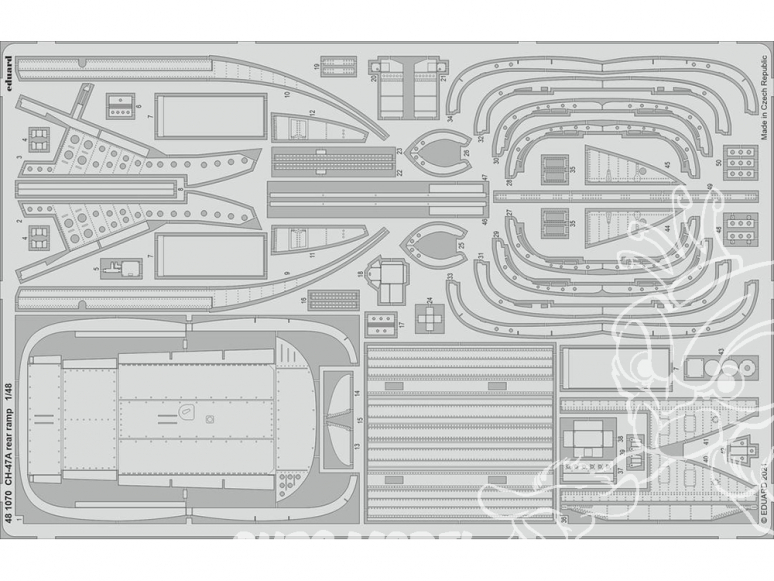 EDUARD photodecoupe avion 481070 CH-47A Rampe arrière Hobby Boss 1/48