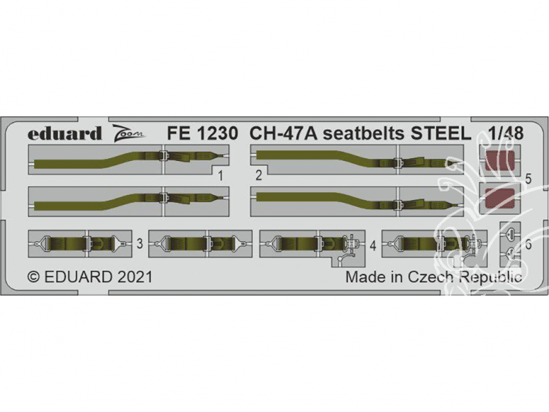 EDUARD photodecoupe avion FE1230 Harnais métal CH-47A Hobby Boss 1/48