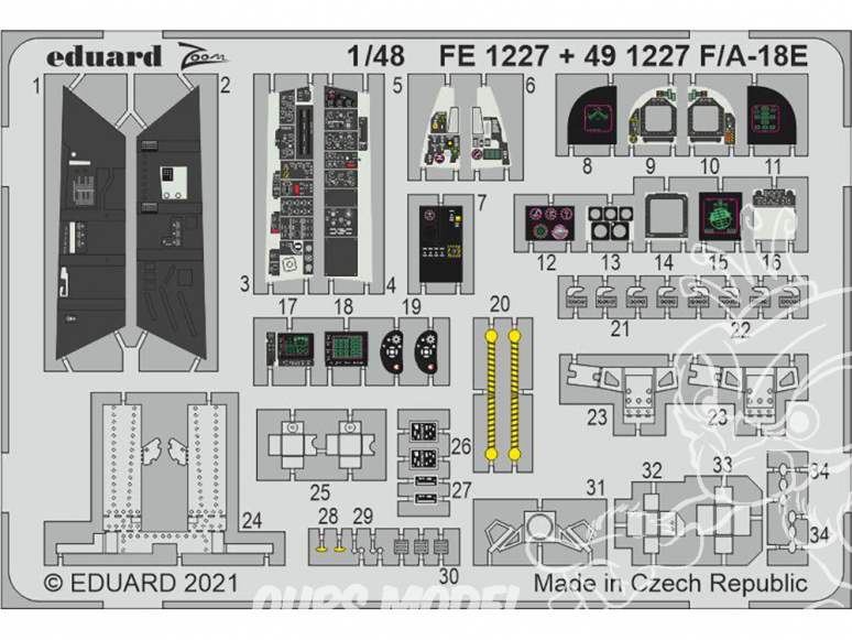 EDUARD photodecoupe avion FE1227 Zoom amélioration F/A-18E Hobby Boss 1/48