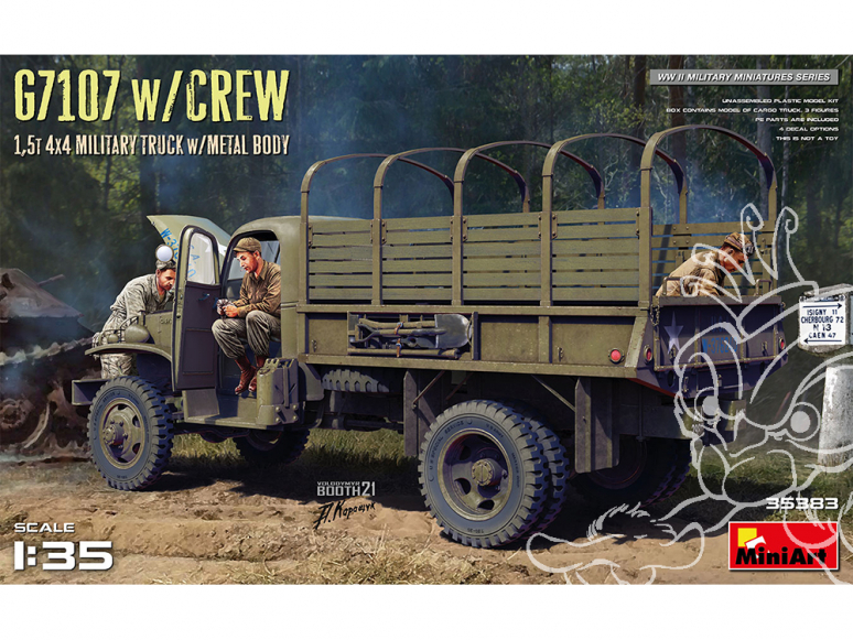 MINI ART maquette militaire 35383 CAMION CARGO G7107 avec personnages 1,5t 4X4 avec CORPS FACON MÉTAL 1/35