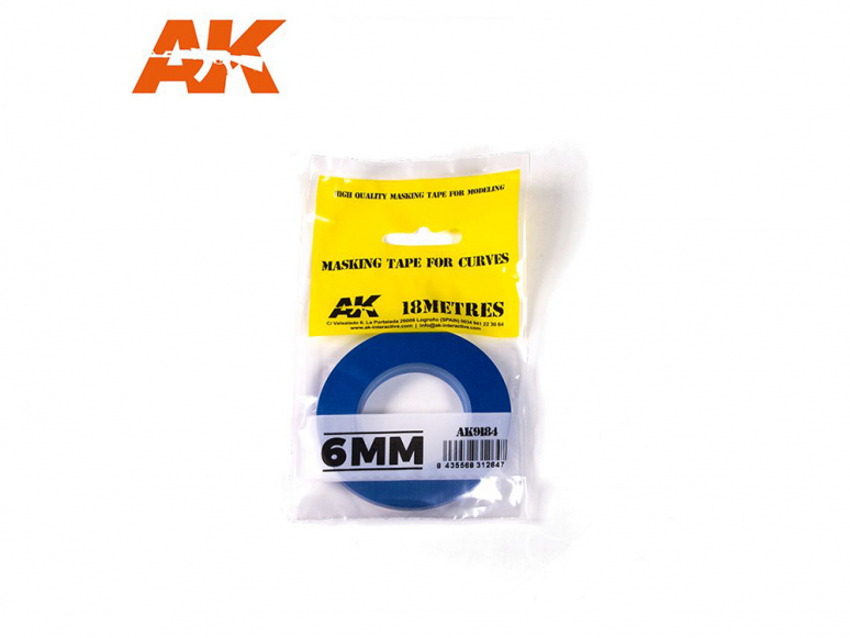 AK interactive ak9184 RUBAN DE MASQUAGE POUR COURBES 6MM