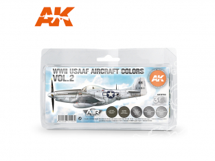 Ak interactive peinture acrylique 3G Set AK11733 WWII USAAF Aircraft Colors Vol.2