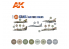 Ak interactive peinture acrylique 3G Set AK11752 Couleurs de l&#039;armée de l&#039;air israélienne