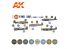 Ak interactive peinture acrylique 3G Set AK11723 Couleurs des avions de la RAF de la Seconde Guerre mondiale