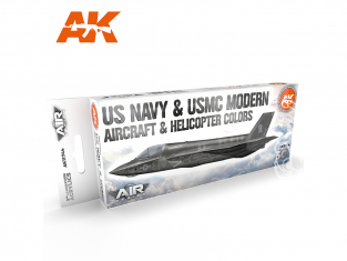 Ak interactive peinture acrylique 3G Set AK11744 Couleurs d'avions et d'hélicoptères modernes de l'US Navy et de l'USMC