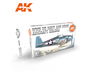Ak interactive peinture acrylique 3G Set AK11729 Couleurs des avions US Navy et USMC de la Seconde Guerre mondiale