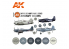 Ak interactive peinture acrylique 3G Set AK11729 Couleurs des avions US Navy et USMC de la Seconde Guerre mondiale