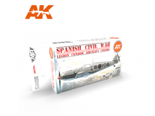 Ak interactive peinture acrylique 3G Set AK11714 Guerre civile espagnole Couleurs de l'avion Condor de la Légion