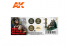 Ak interactive peinture acrylique 3G Set AK11691 COULEURS DE L&#039;UNIFORME DE PILOTE AMÉRICAIN WWII