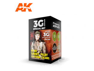 Ak interactive peinture acrylique 3G Set AK11692 COULEURS DE L'UNIFORME DES PILOTES SOVIÉTIQUES WWII