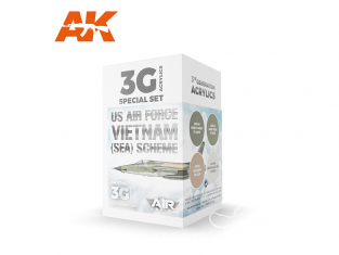 Ak interactive peinture acrylique 3G Set AK11748 Programme de l'US Air Force pour l'Asie du Sud-Est (SEA)
