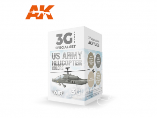 Ak interactive peinture acrylique 3G Set AK11750 Couleurs d'hélicoptère de l'armée américaine