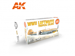 Ak interactive peinture acrylique 3G Set AK11719 Couleurs tropicales de la Luftwaffe de la Seconde Guerre mondiale