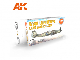 Ak interactive peinture acrylique 3G Set AK11718 Couleurs de la fin de la guerre de la Luftwaffe de la Seconde Guerre mondiale