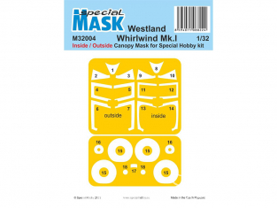 Special Hobby Masque avion M32004 MASQUE Intérieur/Extérieur Westland Whirlwind Mk.I kit special hobby 1/32