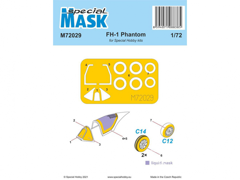 Special Hobby Masque avion M72029 Pour FH-1 Phantom kit Special Hobby 1/72